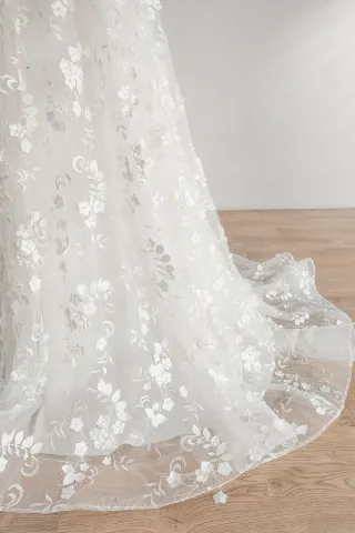 ivory white flower lace dress