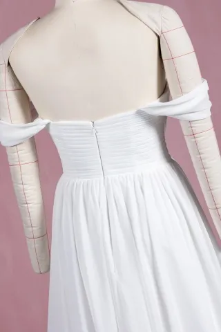 off the shoulder zipper up dress