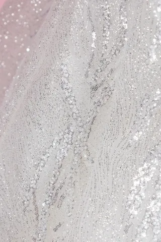 sparkly silver beading glitter fabric