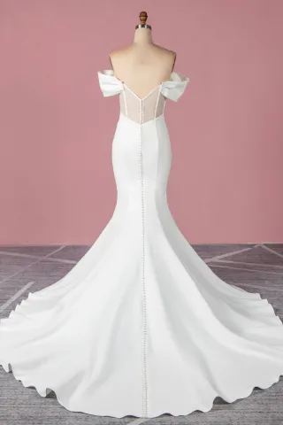 draped off the shoulder short sleeves