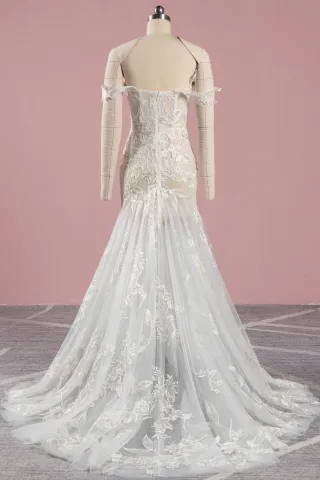 unconventional and ultra sexy sheer rich lace wedding dress