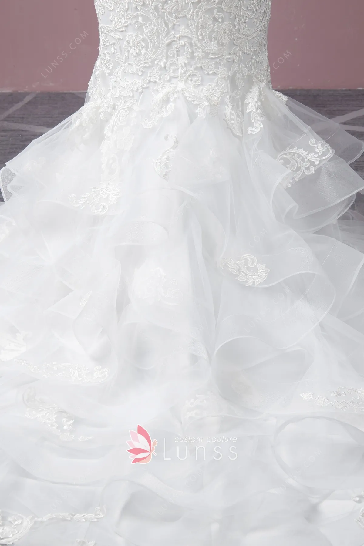 Hot Sell Mermaid Organza White Wedding Dresses Bridal Gowns TN0032