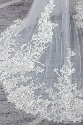 sheer ivory lace and tulle skirt
