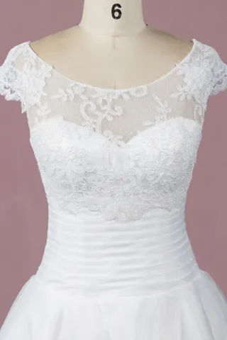 illusion scoop neckline with lace overlay