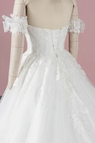 detachable off the shoulder short sleeves