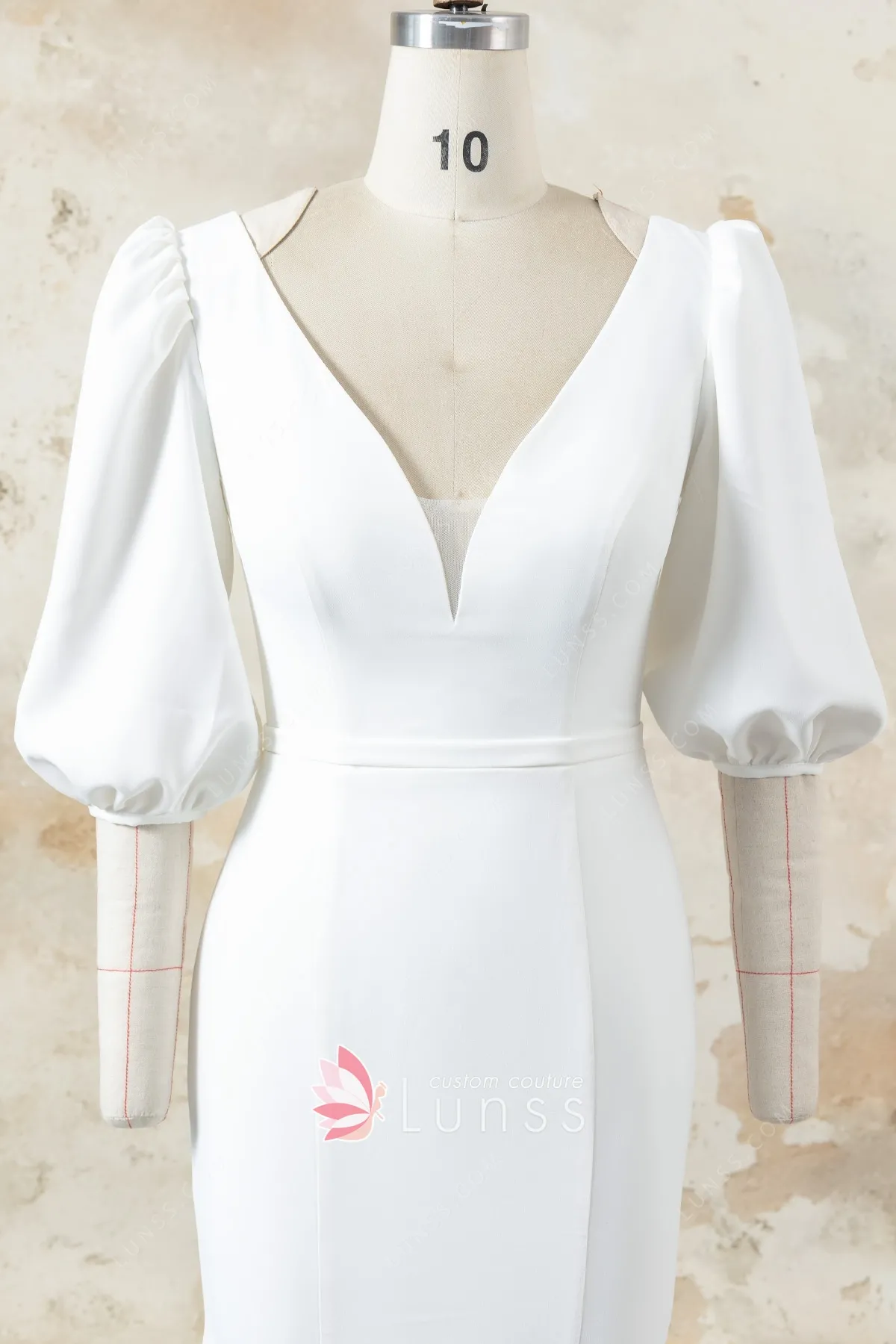 half puff sleeve crepe dress half puff sleeve crepe dress