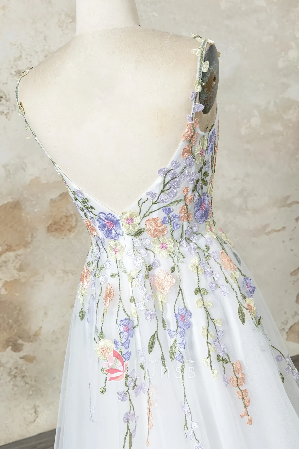 colorful 3d flower lace dress colorful 3d flower lace dress