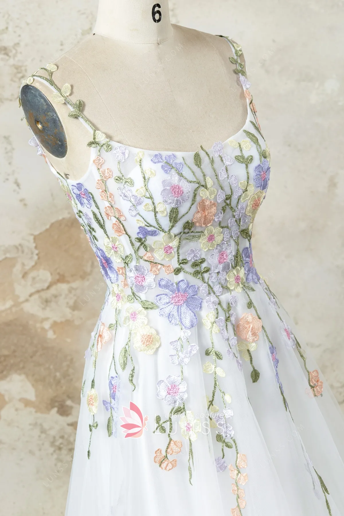 pastel hue 3d floral lace reception dress pastel hue 3d floral lace reception dress