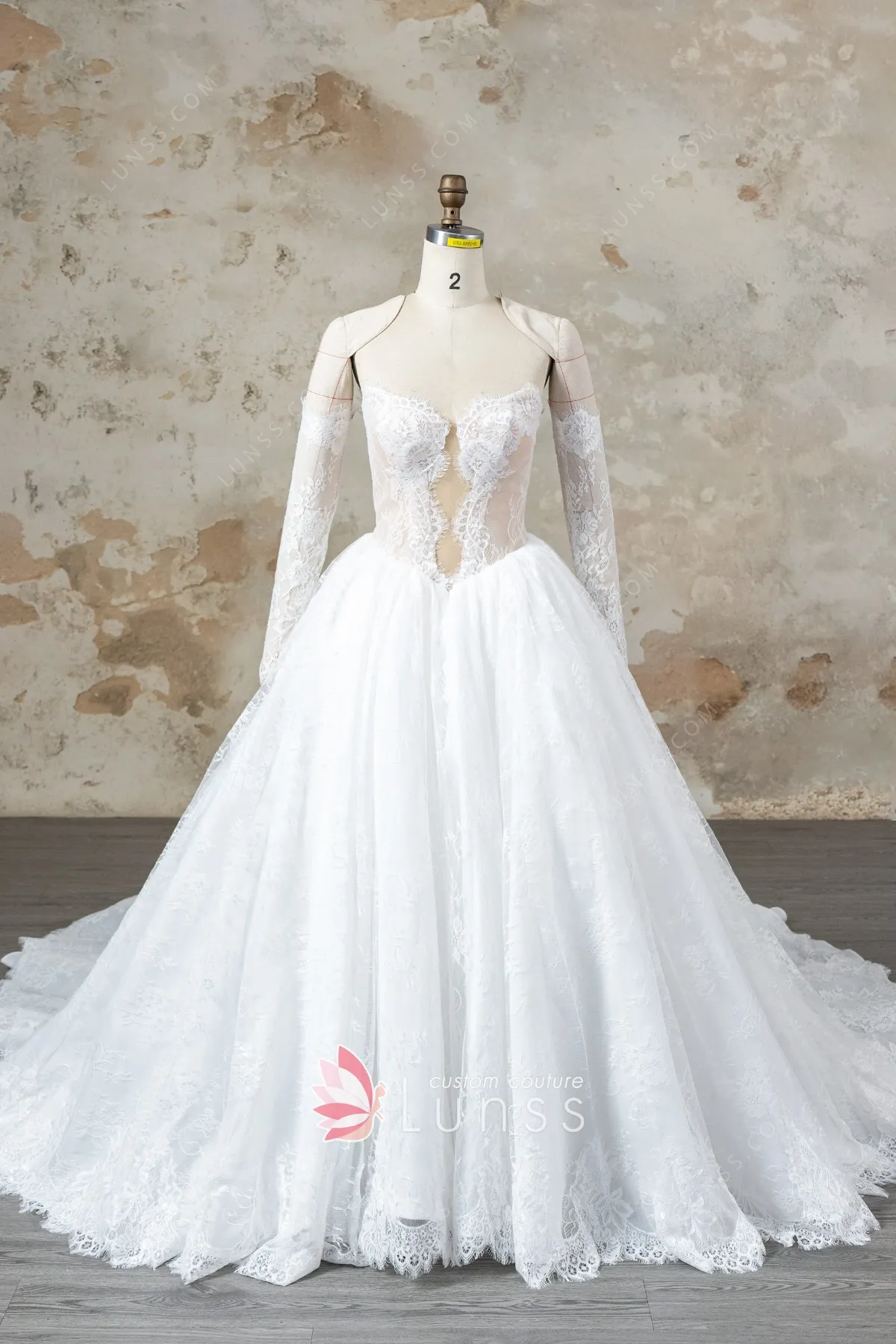 cat eye neck illusion lace basque waist wedding ball gown cat eye neck illusion lace basque waist wedding ball gown