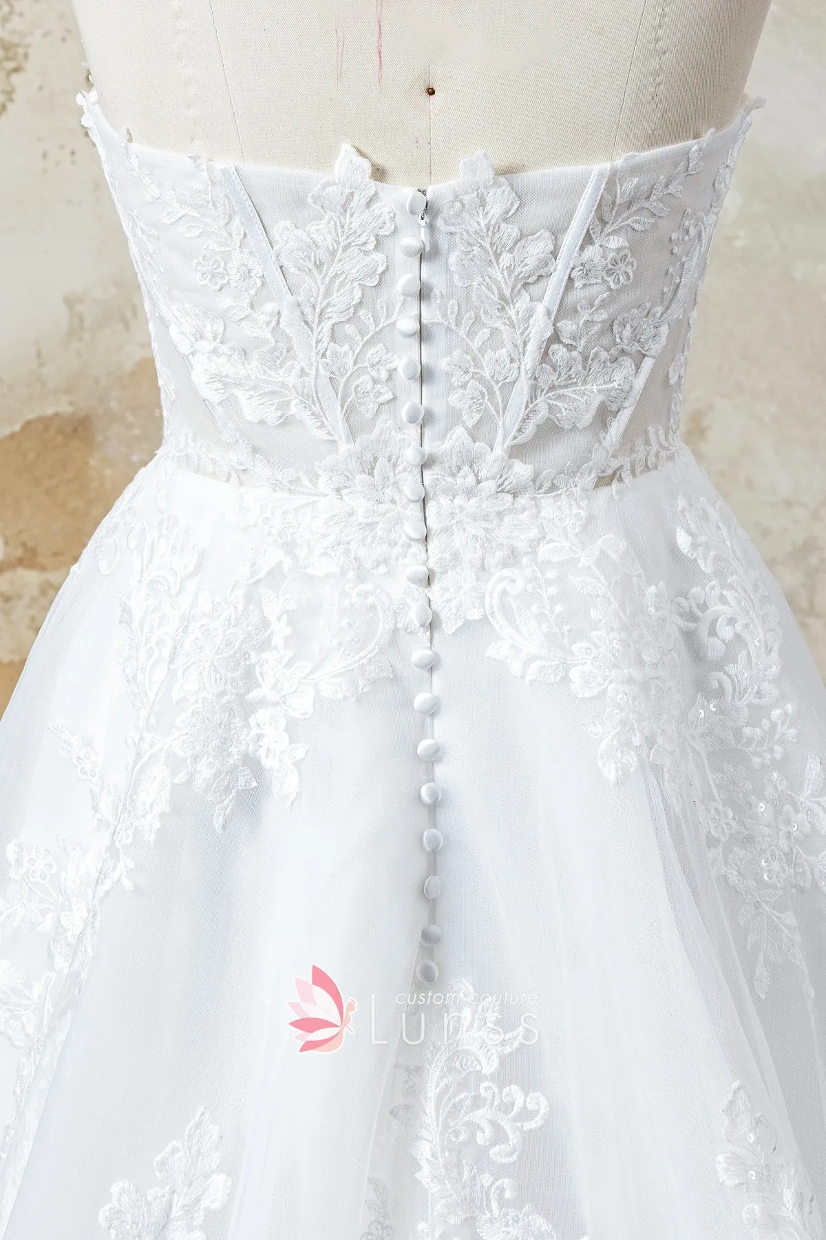 illusion back with decorative buttons illusion back with decorative buttons