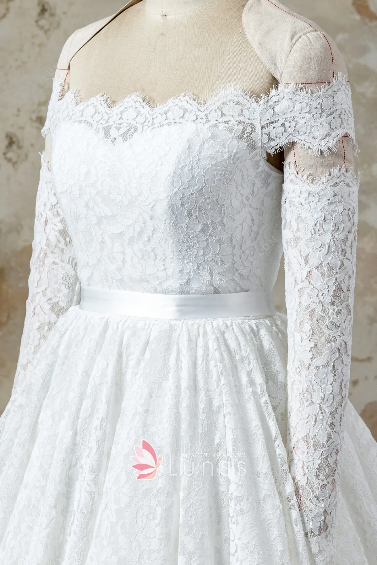 off the shoulder lace wedding dress with long sleeves off the shoulder lace wedding dress with long sleeves