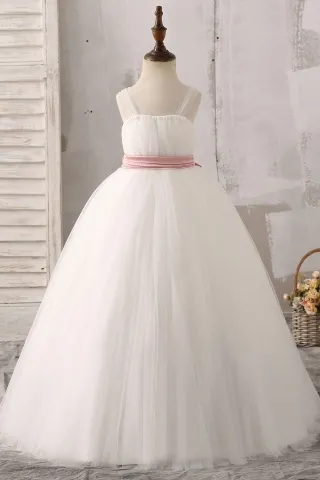 Ball Gown Straps Tulle Flower Girl Dress