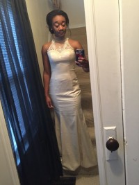 Beautiful satin long prom dress