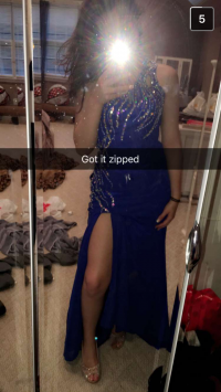 Stunning beaded blue prom dress