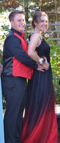 amazing black and red gradient prom dress