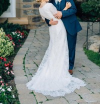 amazing white lace bridal gown