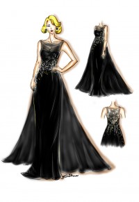 black dress sketch