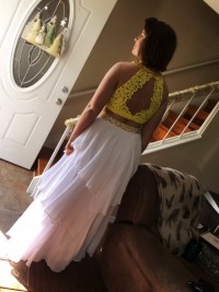 keyhole back prom dress