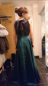 nice black and geen prom dress