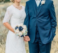 white lace bridal gown