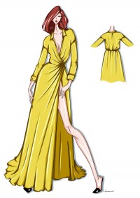 yellow dress sketch