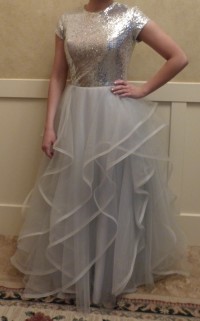 GORGEOUS Silver sequin and tulle dress