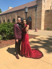 beautiful dark red prom dress