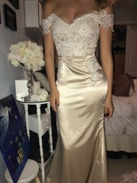 off the shoulder lace neckline