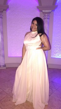 champagne senior prom dress