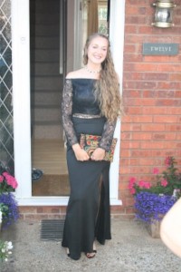 Black two piece prom dress