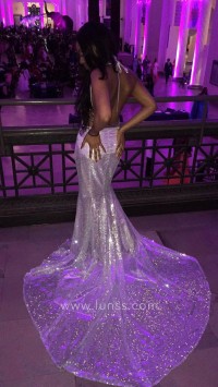 Silver Sequined Mermaid Dress
