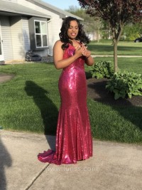 amazing sequin prom dress