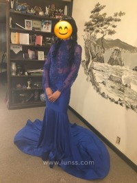 beautiful lace and jersey mermaid prom dress