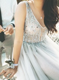 stunning Customized pearls beaded PROM dress