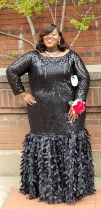 amazing black leaf prom dress
