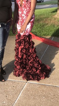 3D roses skirt prom gown