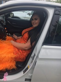 orange prom gown