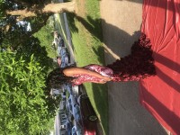 prom gown with roses