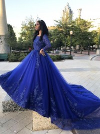 beautiful royal blue prom dress