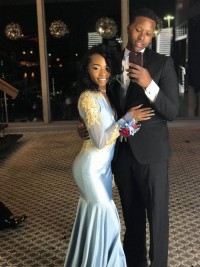magical sky blue prom dress