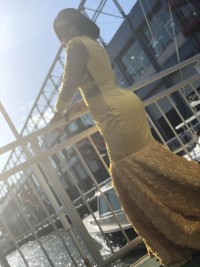 yellow custom made prom gown
