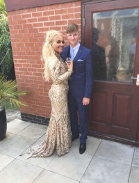 champagne color custom prom dress