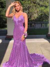 overwhelming beautiful sequin prom dress