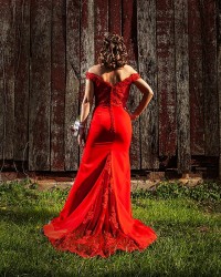 Red Mermaid Prom Gown
