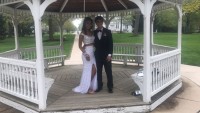 gradient crystals beaded off the shoulder white two piece split awesome prom dress