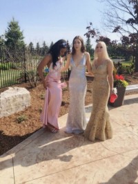 custom tailored prom dress with illusion halter bodice