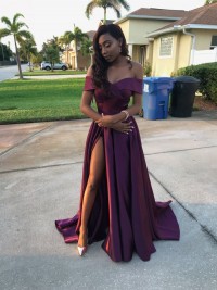 plum prom dress