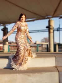 Champagne gold prom dress 2019
