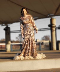 custom made champagne gold prom dress 2019