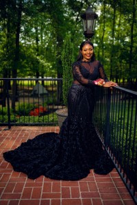 Black mermaid prom gown